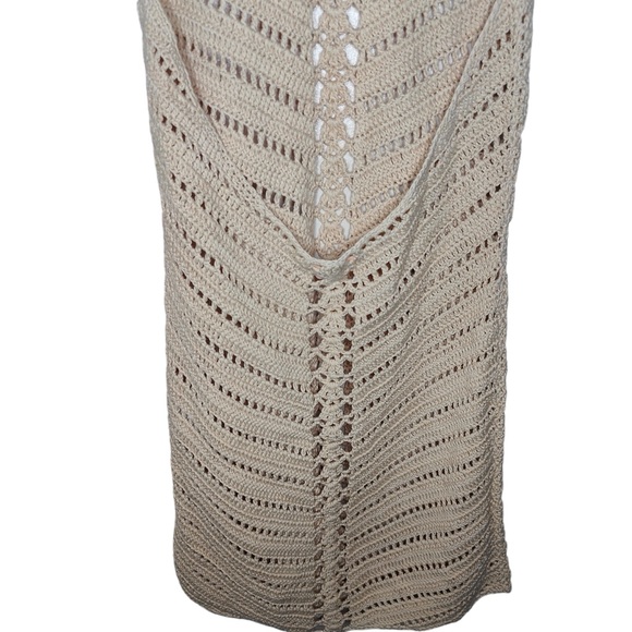 Camila Coelho Women’s XS Lyssa Hand Crochet Halter Mini Boho Dress in Sand - Picture 8 of 11
